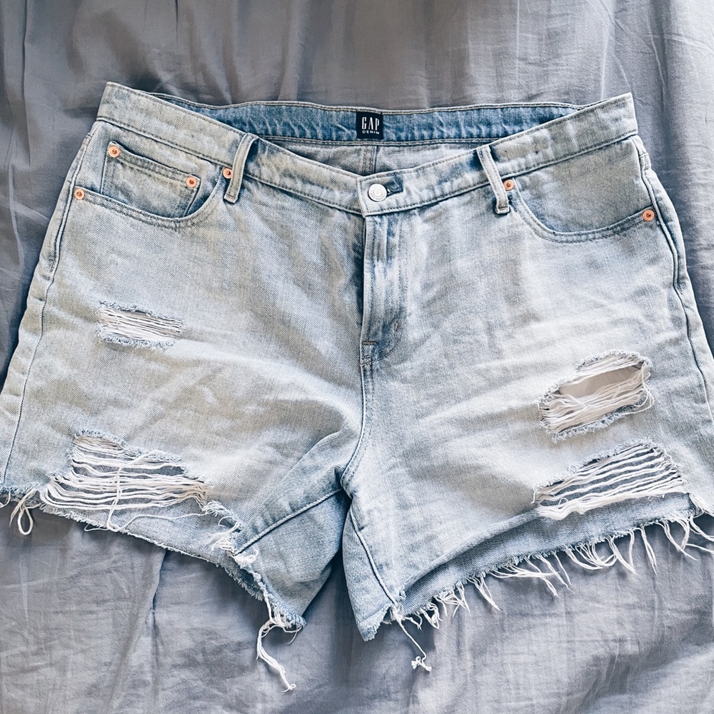 GAP HIGH RISE DAD JEAN SHORTS | LIGHT WASH